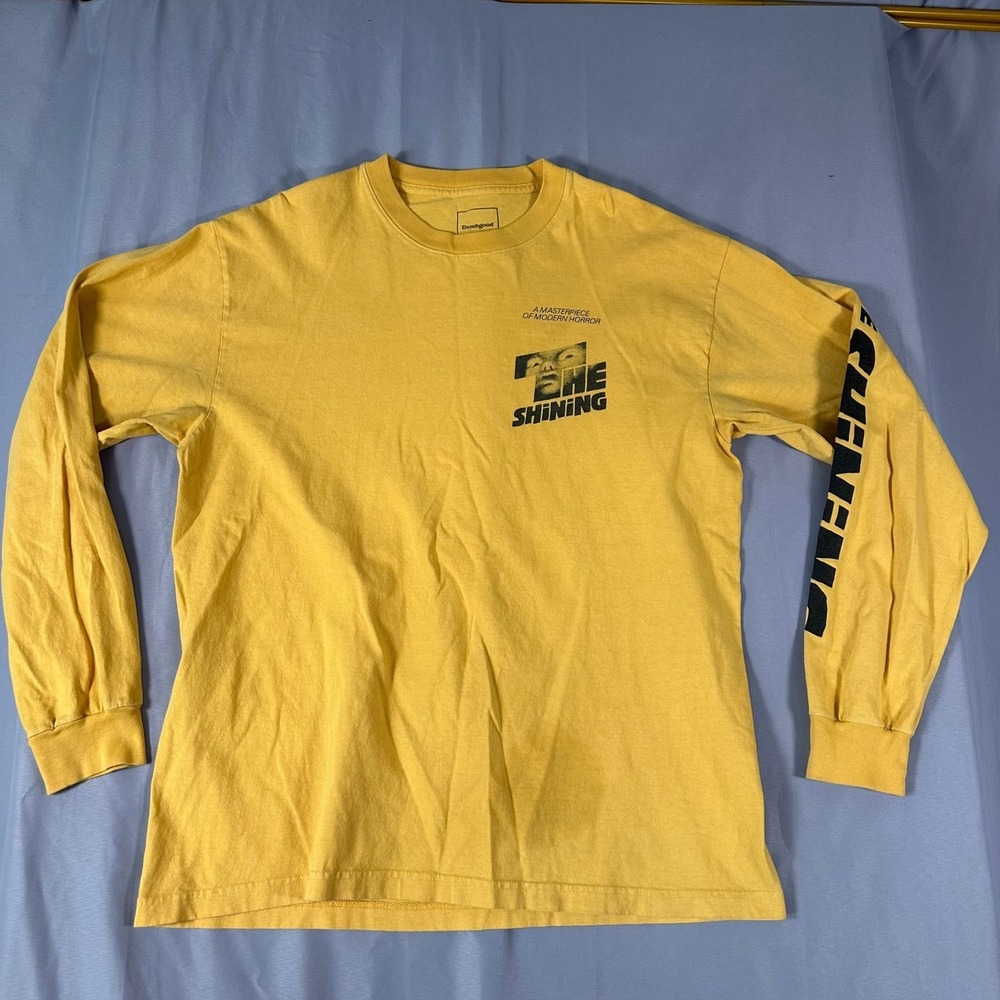 The Shining Long Sleeve Shirt Mens Large Dumbgood Yellow Horror Movie Graphic